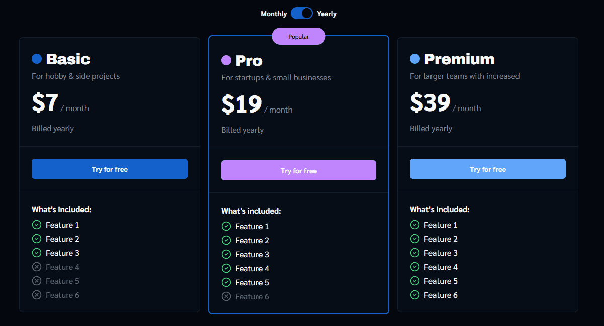 pricing plans
